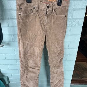 Crewcuts Beige Corduroy Pants with adjustable waist. Slim fit.